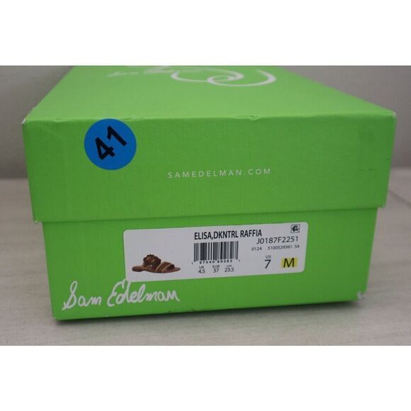 Sam Edelman J0187F2251 WMNs Sz 7M Dark Natural Raffia Elisa 2-Strap Sandals - Picture 15 of 15